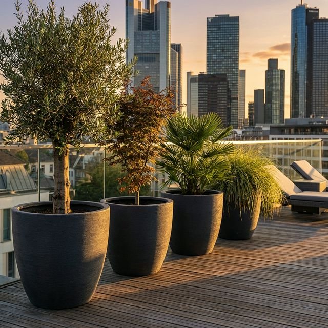 Lüks Mekanlar İçin Modern Fiber Saksı Tasarımları